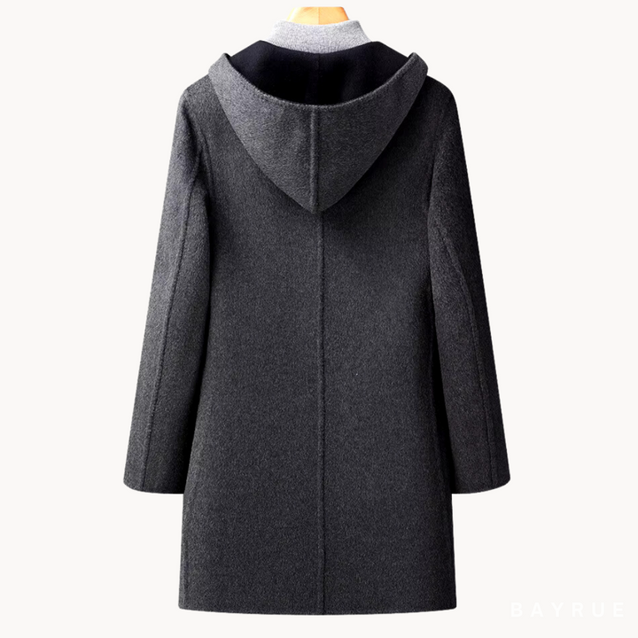 MANTEAU EN LAINE À CAPUCHE POUR HOMME