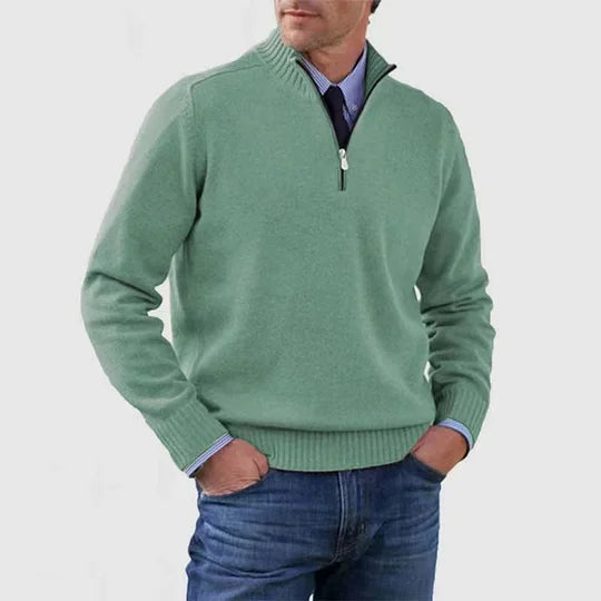 PULL ÉLÉGANT HOMME À MI-ZIP