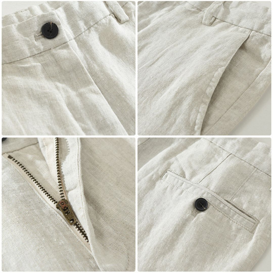 PANTALONS DROITS EN LIN