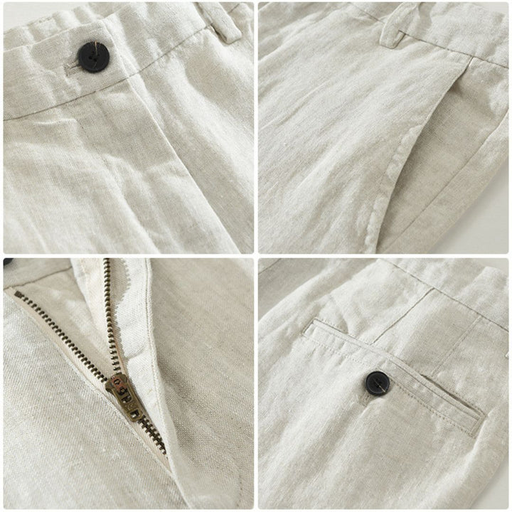 PANTALONS DROITS EN LIN