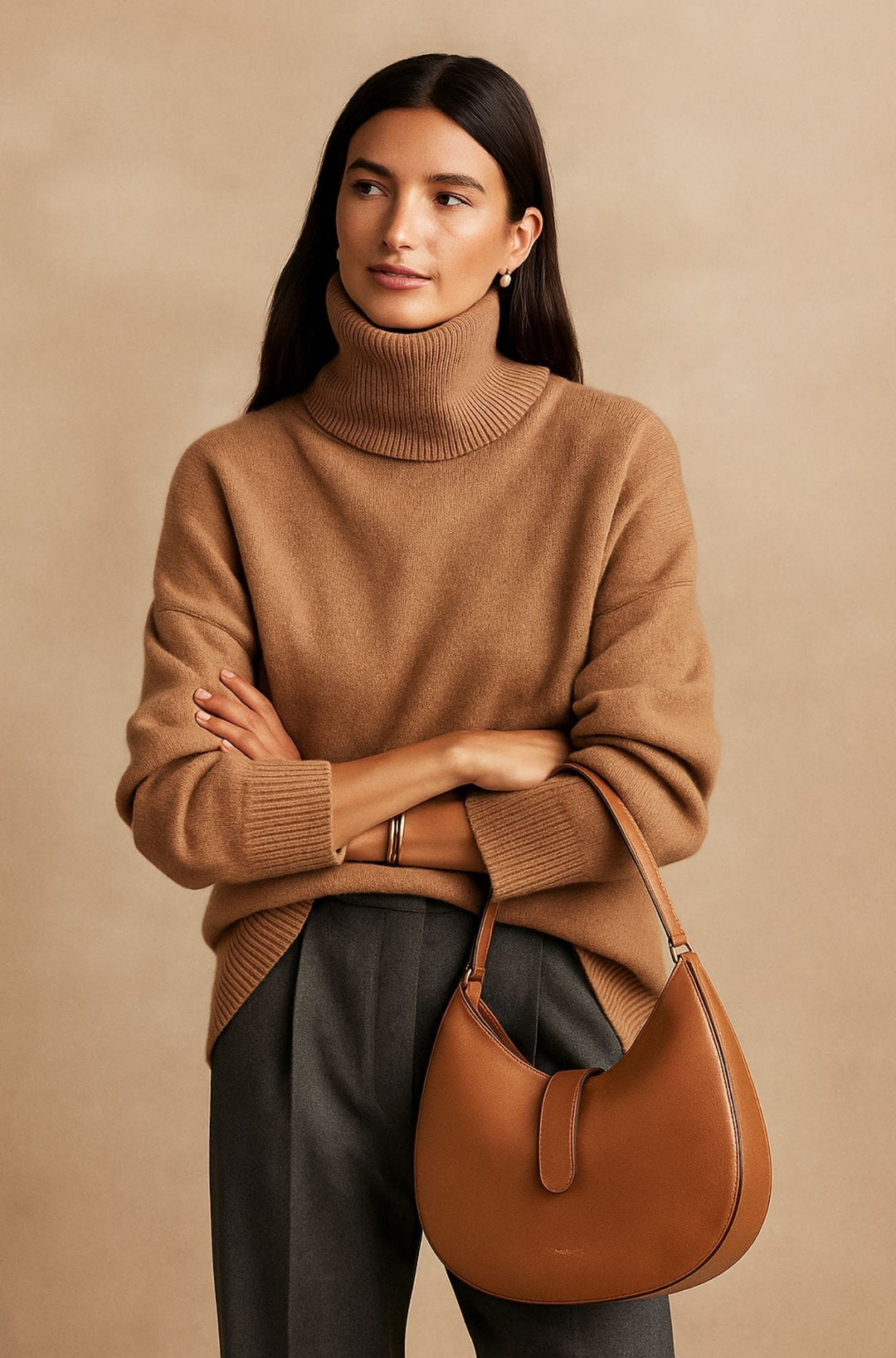 Kenza | Pull en cachemire col roulé