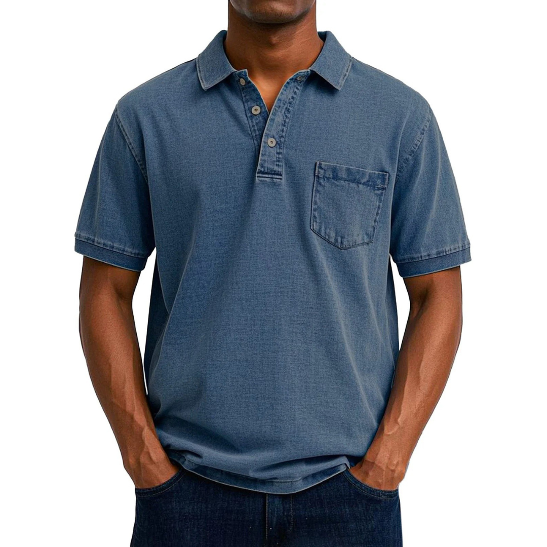 Léonard | Polo en coton délavé, look vintage et coupe décontractée