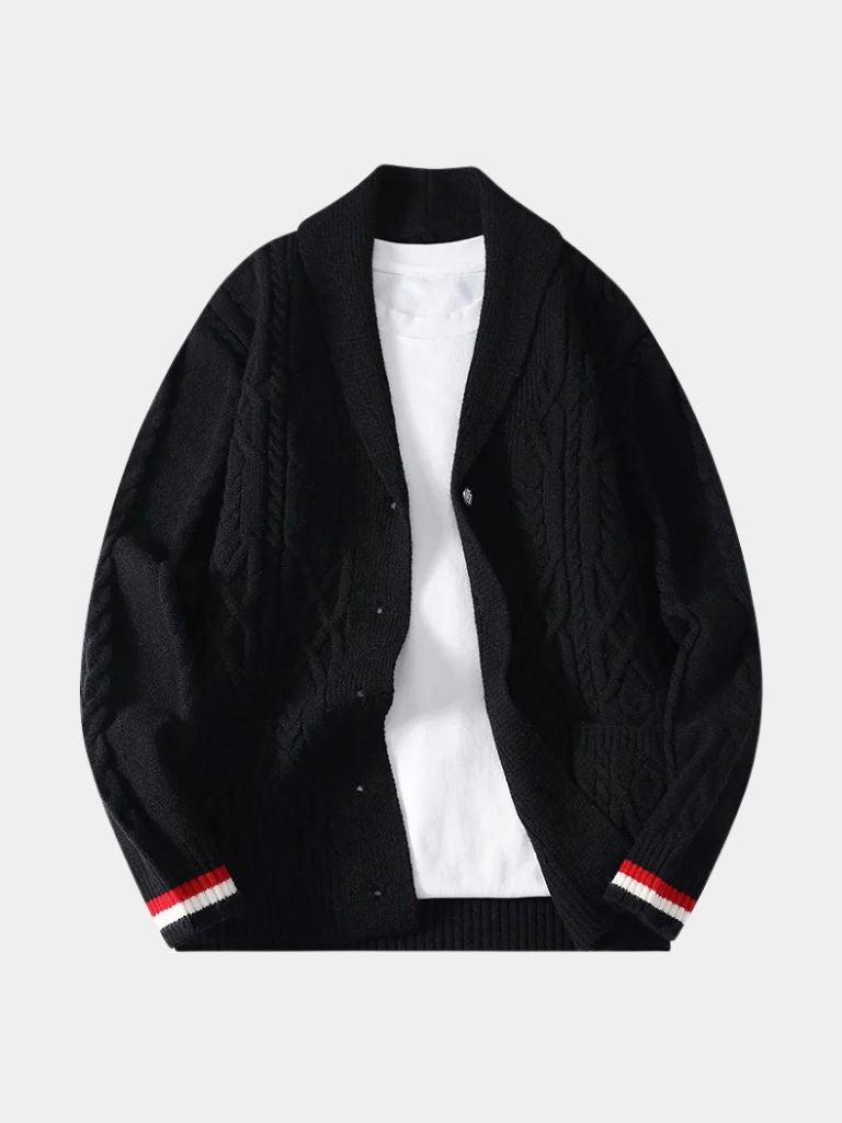 THÉODORE | Pull en maille à col écharpe — coupe taillée intemporelle