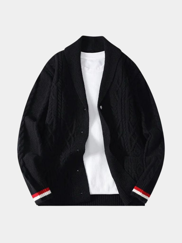 THÉODORE | Pull en maille à col écharpe — coupe taillée intemporelle