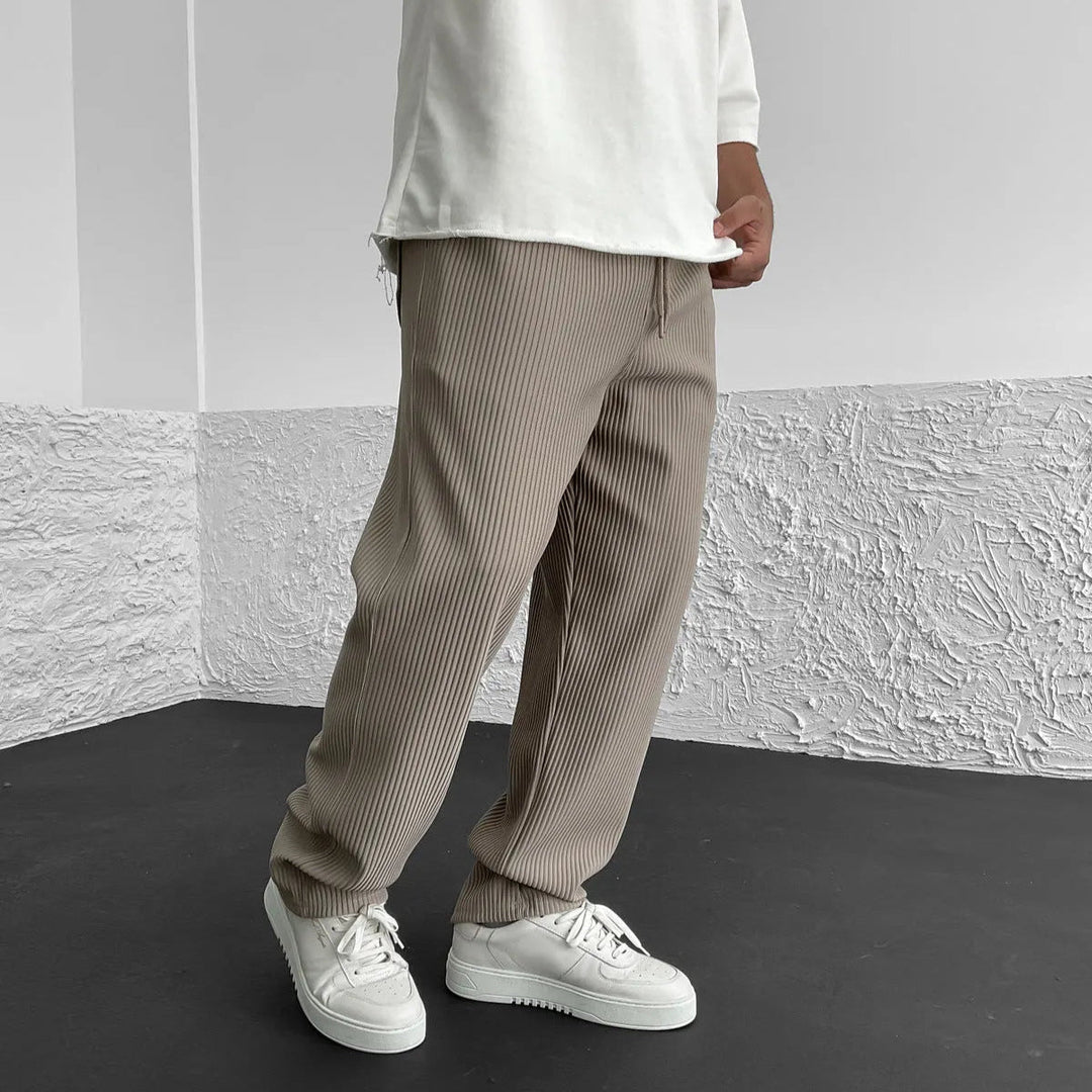 PANTALON EN MAILLE CÔTELÉE