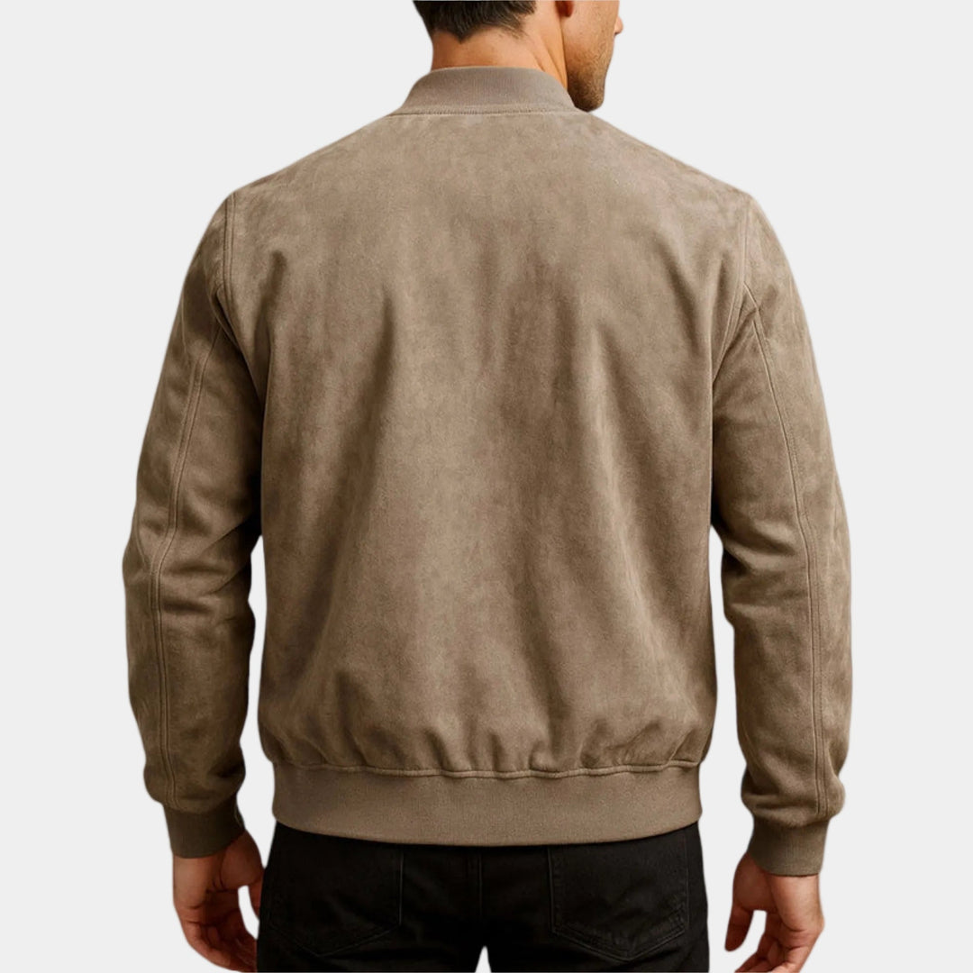 CLÉMENT | Blouson en daim souple — zip frontal et poignets élastiqués