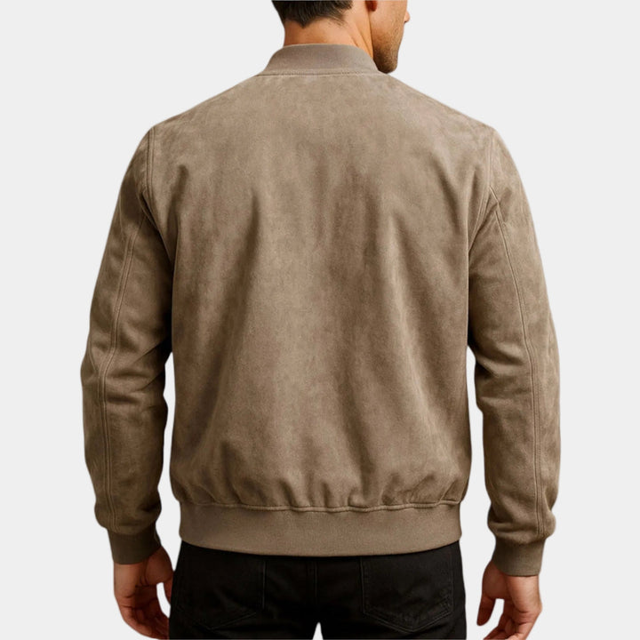 CLÉMENT | Blouson en daim souple — zip frontal et poignets élastiqués