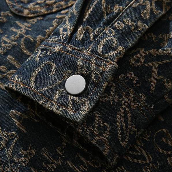 VESTE EN DENIM BRODÉE POUR HOMME