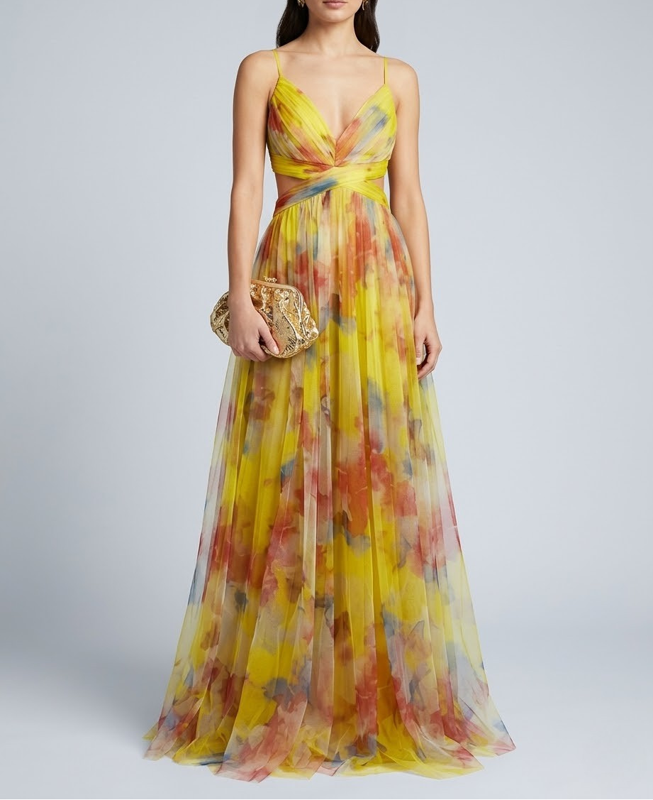 Giselle | Robe Longue Fleurie en Mousseline