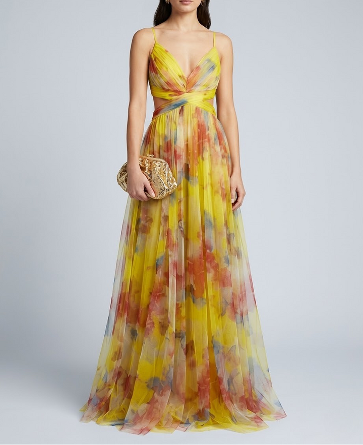 Giselle | Robe Longue Fleurie en Mousseline
