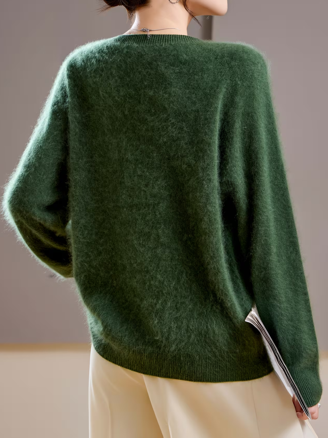 Hélène | Pull cachemire brossé col rond