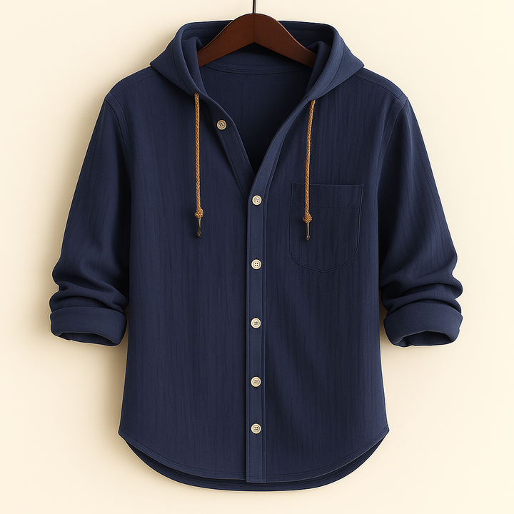CHEMISE DE LUXE EN COTON DOUX AVEC CAPUCHE