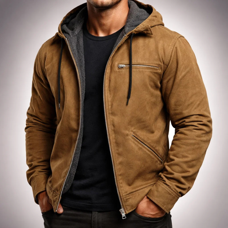 VESTE À CAPUCHE EN TOILE POUR HOMME