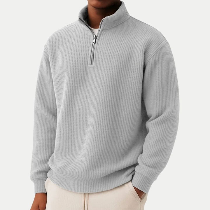 PULL EN MAILLE À COL ZIPPÉ POUR HOMME