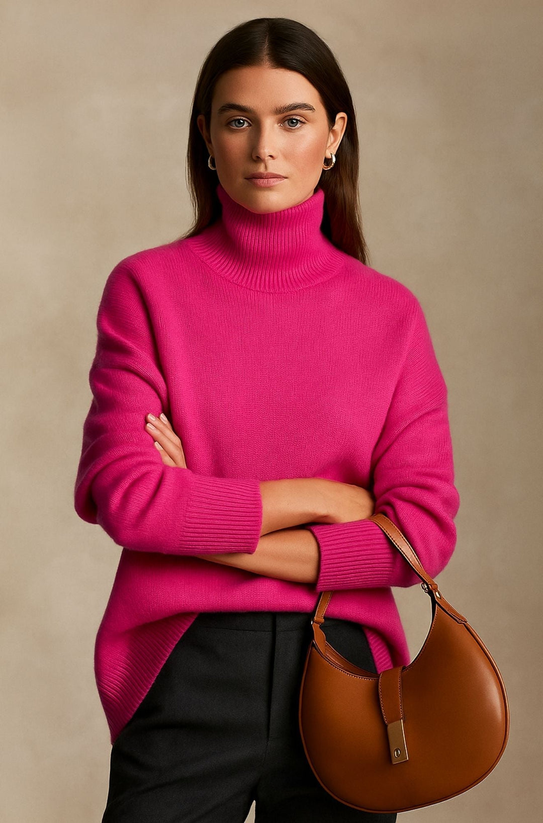 Kenza | Pull en cachemire col roulé