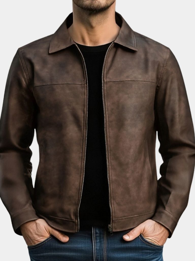 NOËL | Blouson en cuir véritable pleine fleur — coupe taillée premium