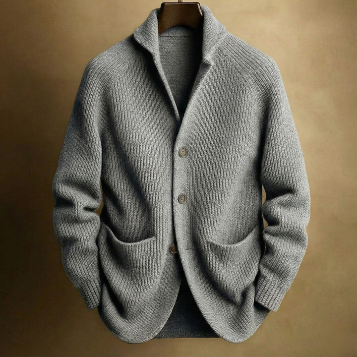 CARDIGAN EN LAINE CÔTELÉE POUR HOMME