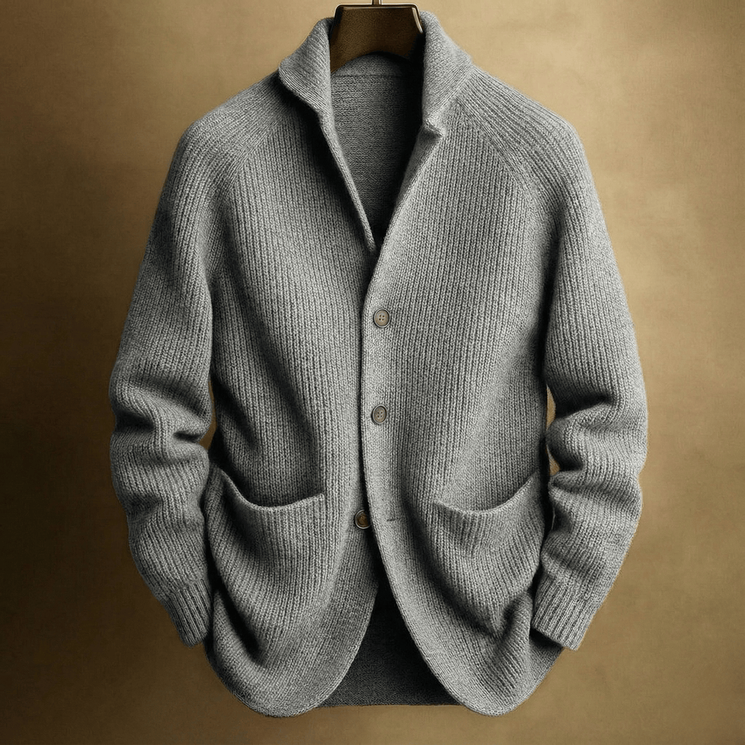 BLAZER EN MAILLE CÔTELÉE POUR HOMME