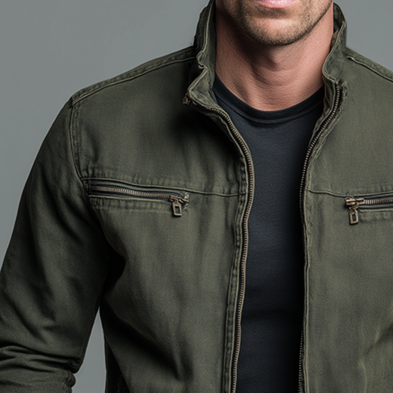 Denver Vintage Cotton Zip-Up Jacket
