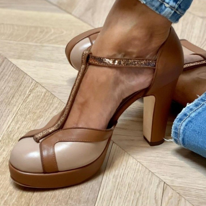 Claudine | Talons à plateforme en cuir