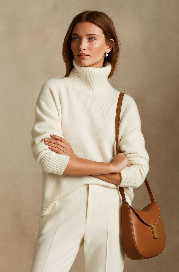 Kenza | Pull en cachemire col roulé