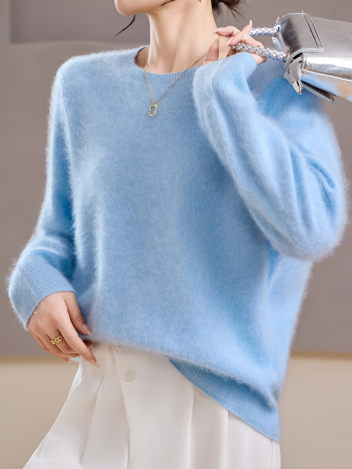 Hélène | Pull cachemire col rond pastel