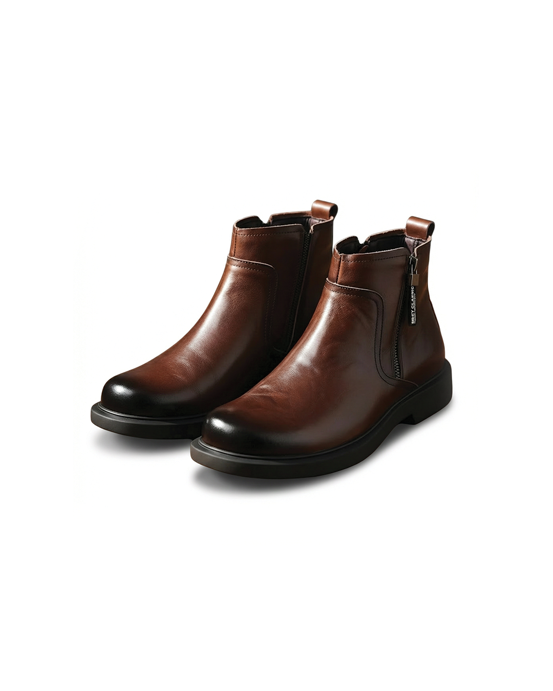 BOTTES EN CUIR À ZIP POUR HOMME