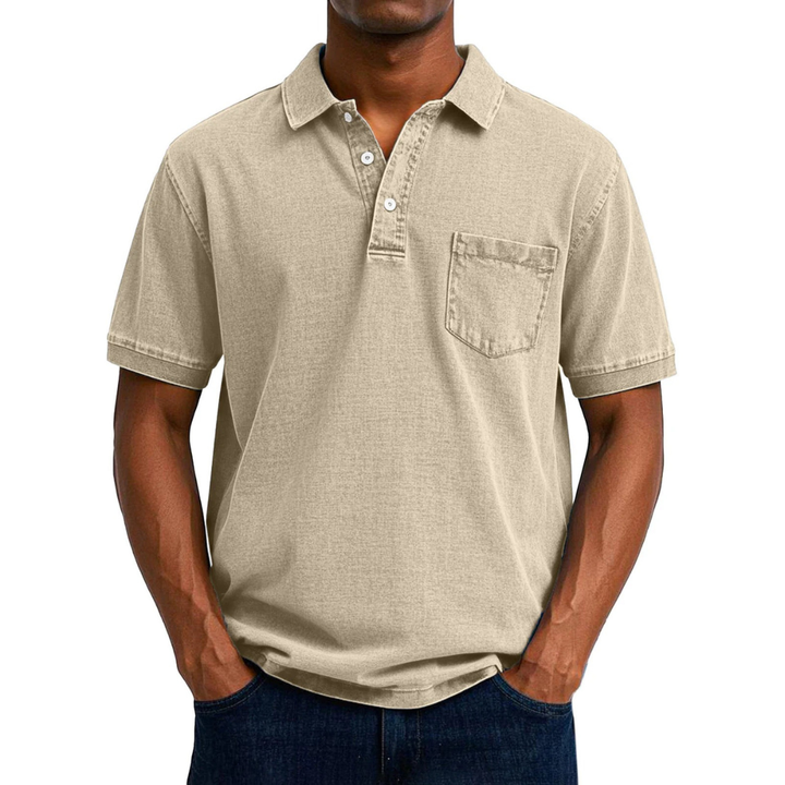 Léonard | Polo en coton délavé, look vintage et coupe décontractée