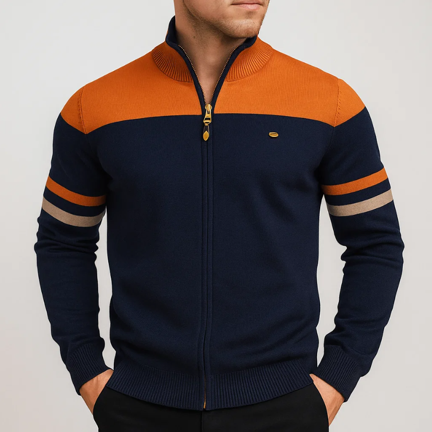 SWEAT COLORBLOCK AVEC ZIP POUR HOMME