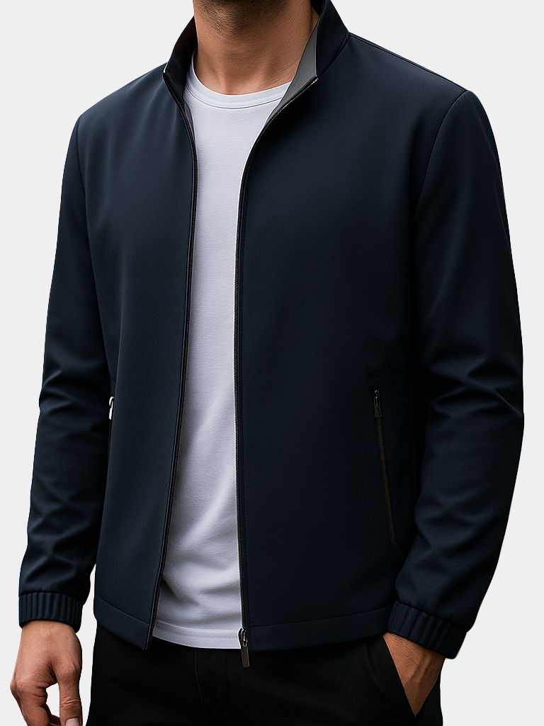GABRIEL | Veste zippée en coton technique — coupe taillée polyvalente