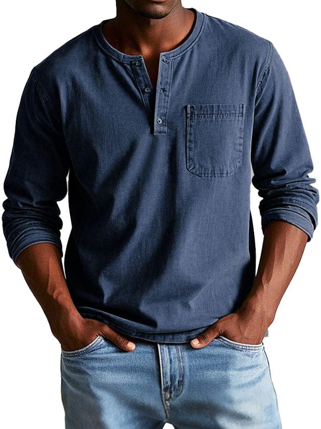 CAMILLE CANNES | Polo Henley en coton premium — Manches longues