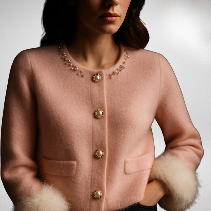 Madeleine | Gilet en cachemire perlé