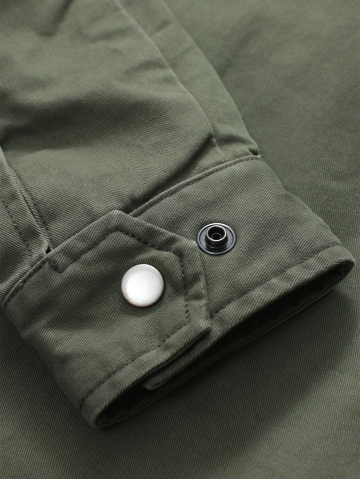 BARNABÉ | Veste utility en coton brossé — col officier et poches à pression