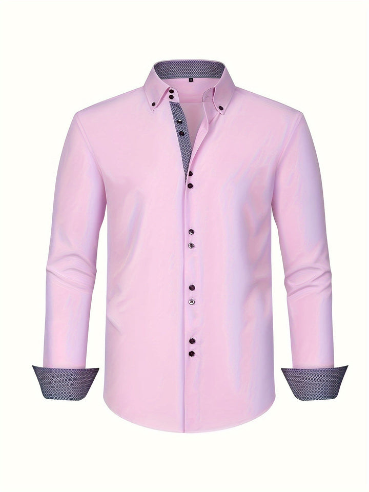 ALBERTO | CHEMISE ÉLÉGANTE LÉGÈRE AVEC DÉTAILS CONTRASTÉS