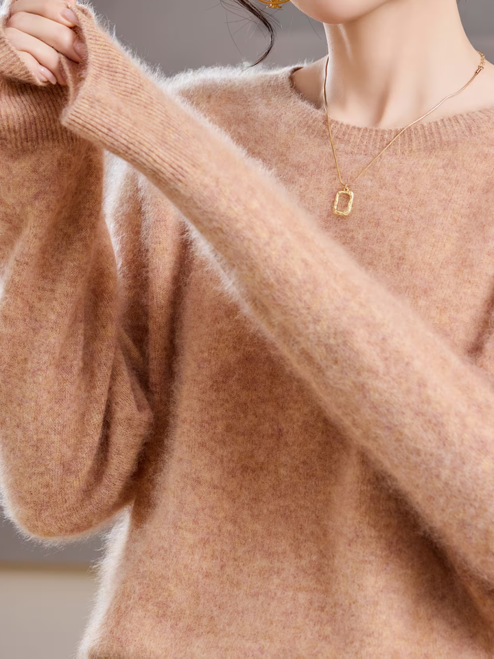 Hélène | Pull cachemire brossé col rond