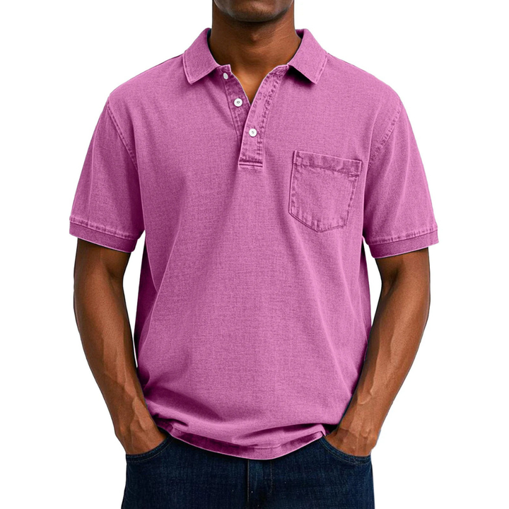 Léonard | Polo en coton délavé, look vintage et coupe décontractée