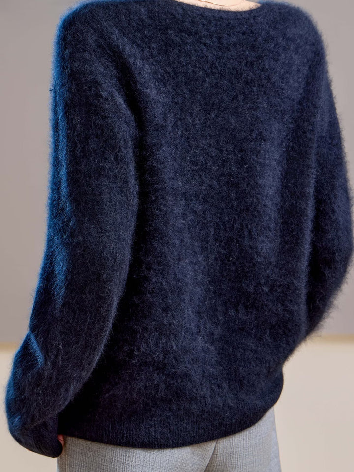 Claire | Pull cachemire brossé col V