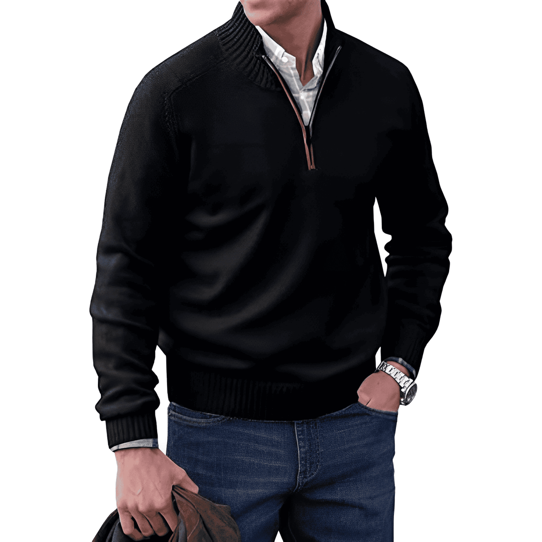 PULL EN MAILLE ZIPPÉ POUR HOMME