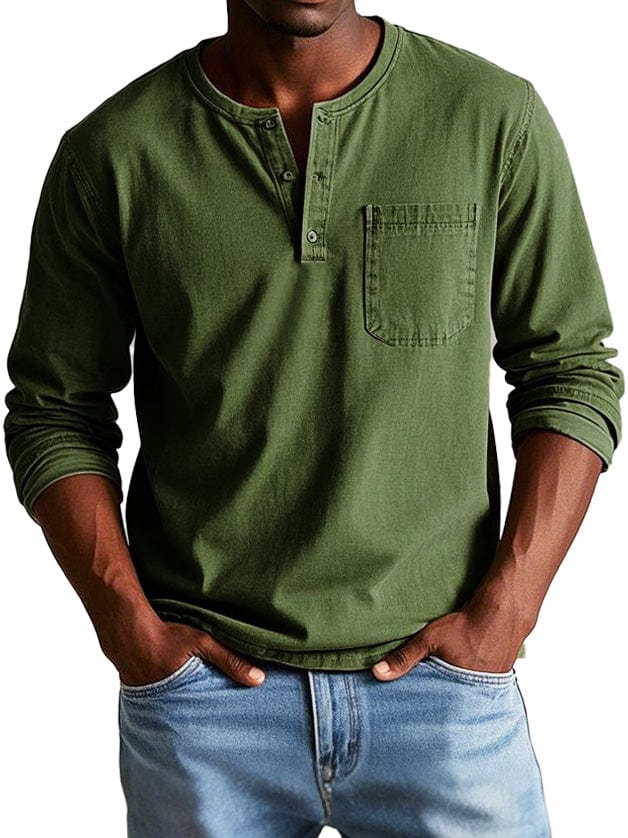 CAMILLE CANNES | Polo Henley en coton premium — Manches longues