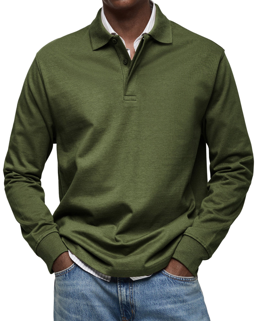 POLO ÉLÉGANT À MANCHES LONGUES POUR HOMME