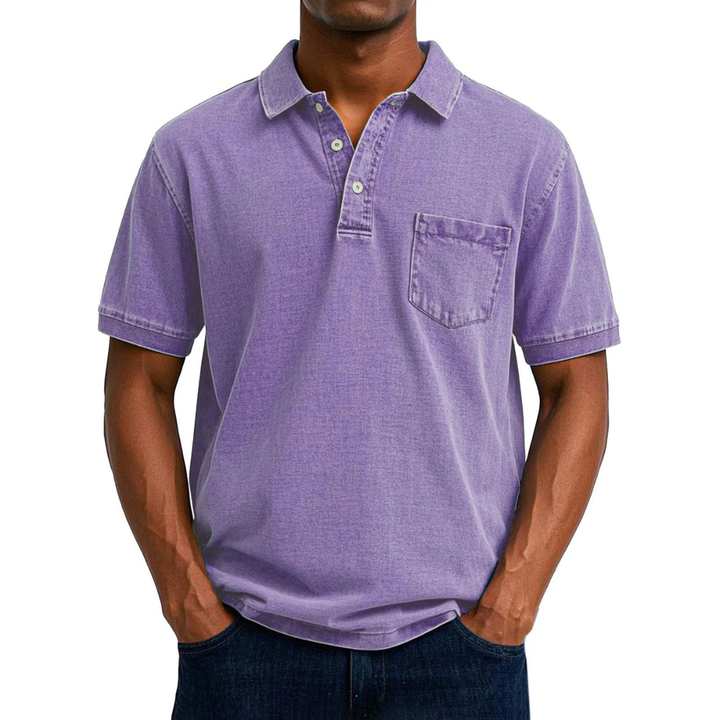 Léonard | Polo en coton délavé, look vintage et coupe décontractée