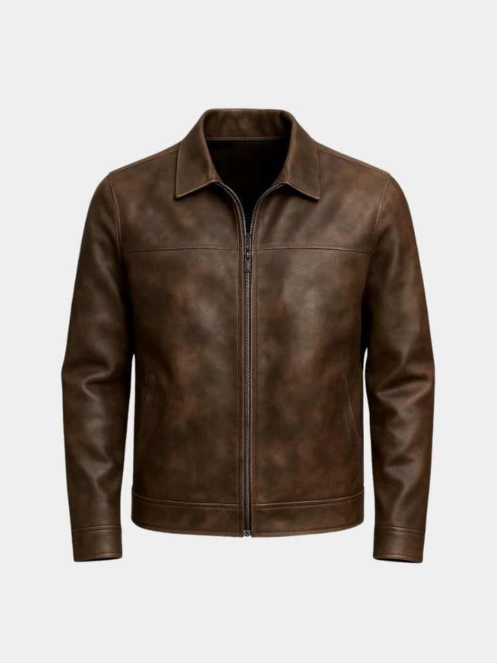NOËL | Blouson en cuir véritable pleine fleur — coupe taillée premium