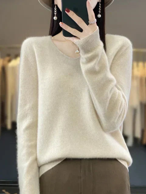 Elena | Pull cachemire col rond