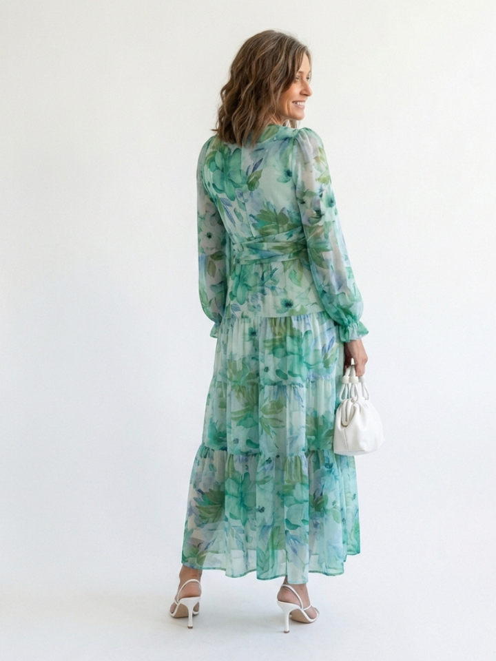 Althea | Robe Maxi à Manches Longues Fleurie