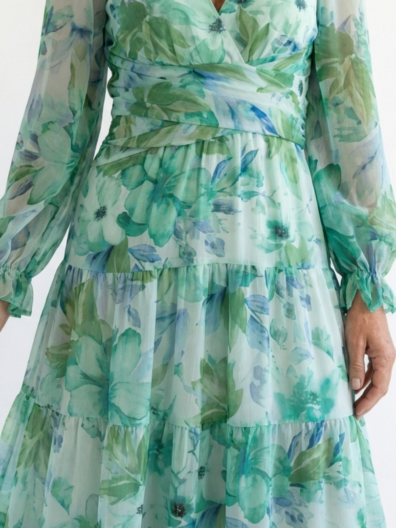 Althea | Robe Maxi à Manches Longues Fleurie