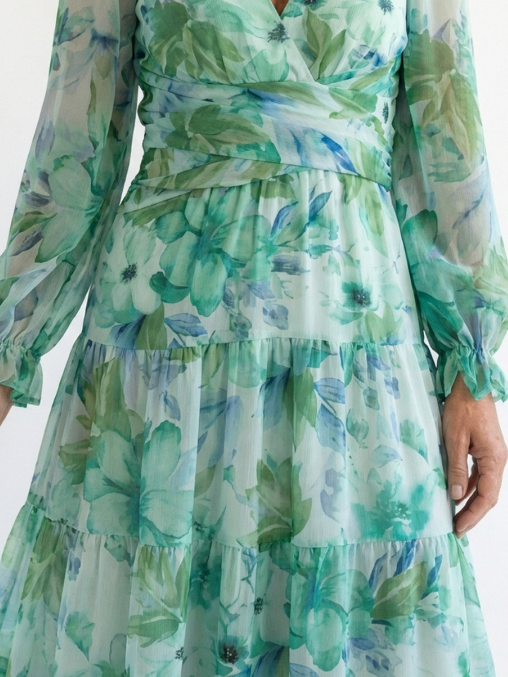 Althea | Robe Maxi à Manches Longues Fleurie