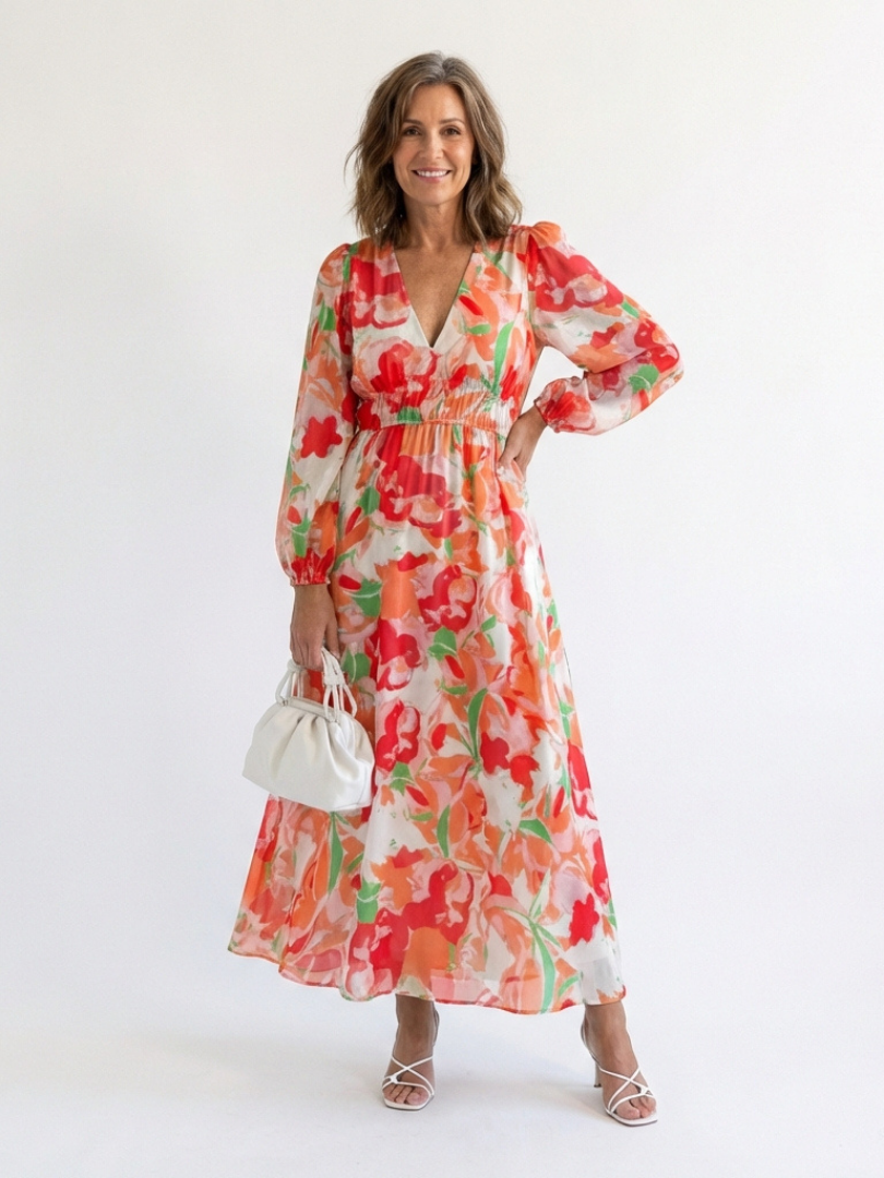 Althea | Robe Maxi à Manches Longues Fleurie