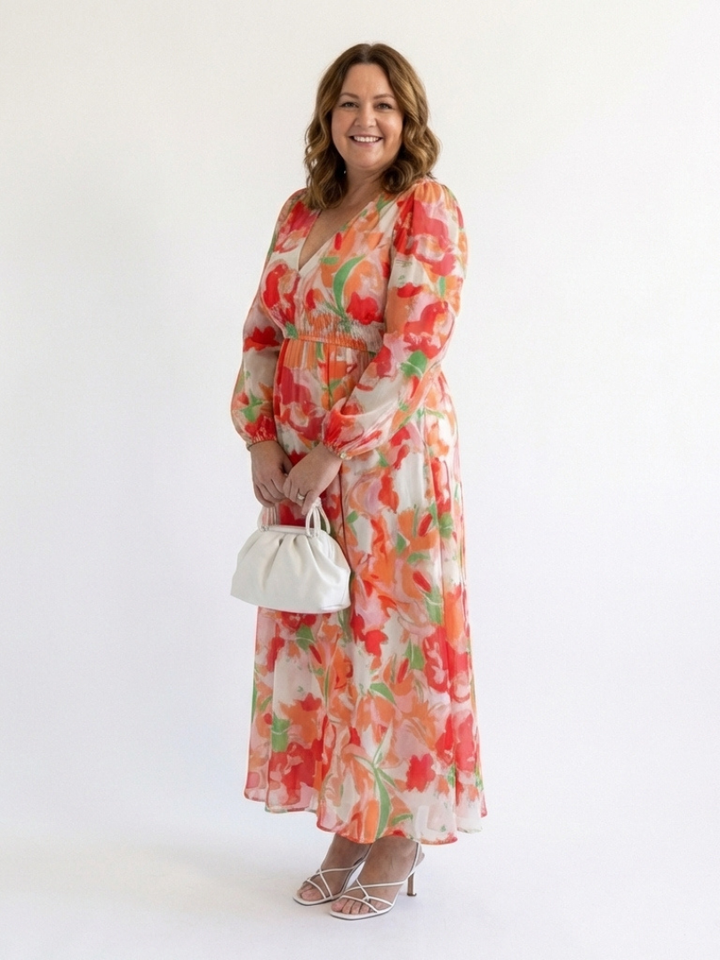 Althea | Robe Maxi à Manches Longues Fleurie
