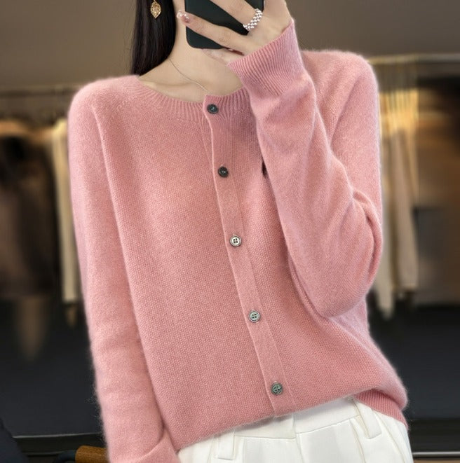 Majura | Cardigan en cachemire col rond boutonné