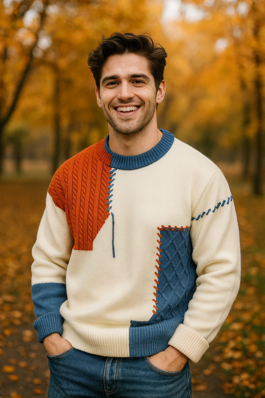 PULL PATCHWORK POUR HOMME